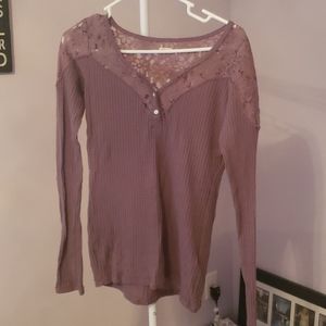 Hollister Long Sleeve Blouse With Detailed Back